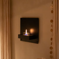 Tenderflame Solo 90 metal wall fireplace, 45 x 45 cm, black