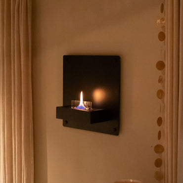 Tenderflame Solo 90 metal wall fireplace, 45 x 45 cm, black