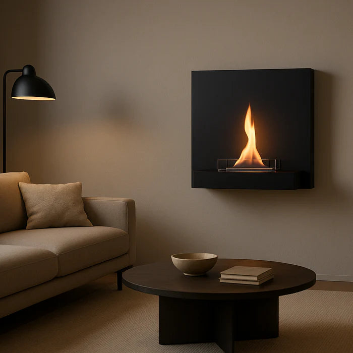 Tenderflame wall fireplace Square 180 57.5 x 57.5 cm black