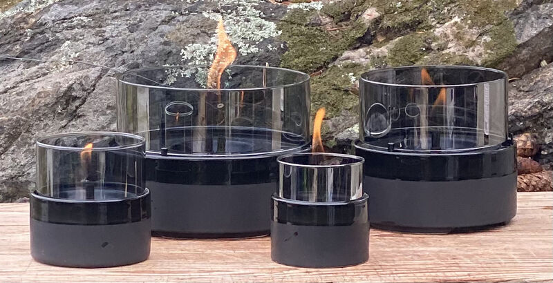 Tenderflame Rosie 18 Black/Smoke Ceramic Table Fireplace