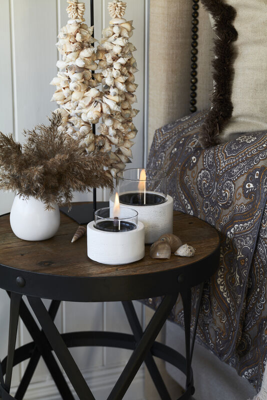 Tenderflame Kerzenständer Lotus 12 weißes Holz