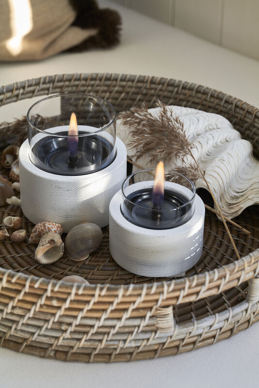 Tenderflame Kerzenständer Lotus 12 weißes Holz