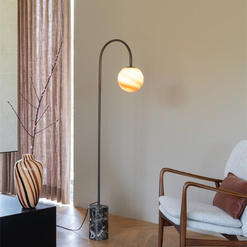 it's about RoMi Vloerlamp Tivoli. bruin sfeer afbeelding