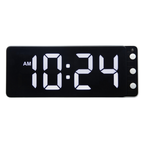 Tafel-/wandklok 27,2 x 10,8 x 3 cm - LED - ABS - NeXtime 'Digitale klok' wit