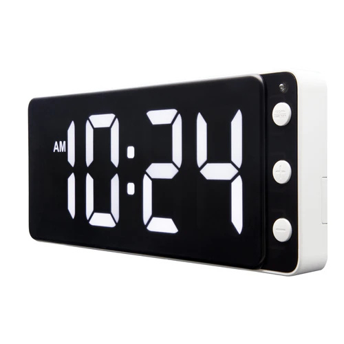 Tafel-/wandklok 27,2 x 10,8 x 3 cm - LED - ABS - NeXtime 'Digitale klok' wit