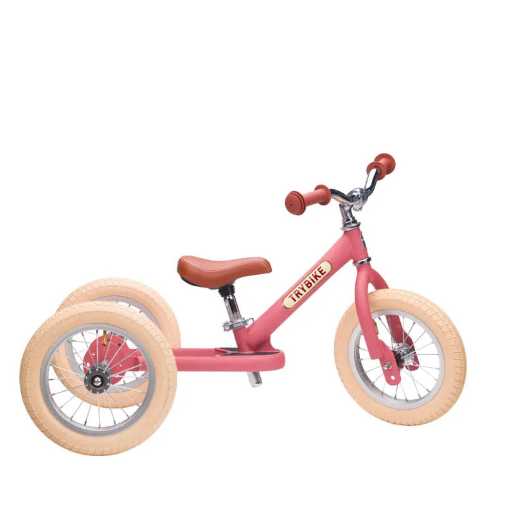 Trybike steel 2-in-1 loopfiets mat roze