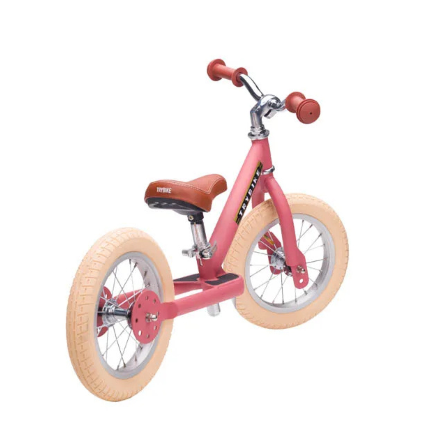 Trybike steel 2-in-1 balance bike matt pink