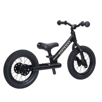 Trybike steel 2-in-1 loopfiets mat zwart als tweewieler