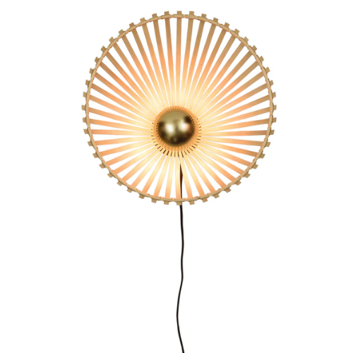 Wandlamp Bromo bamboe asymm. dia.40x11cm naturel, S