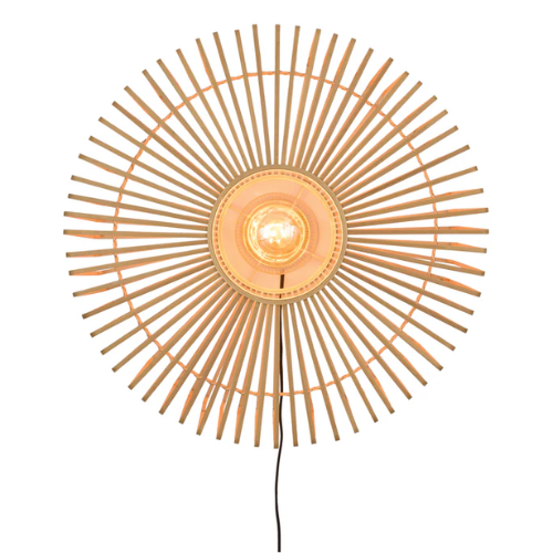 Wandlamp Bromo bamboe rond dia.60x18cm naturel, L