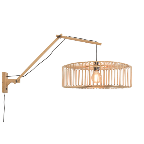 Wandlamp Bromo naturel/kap dia.60x18cm nat. L