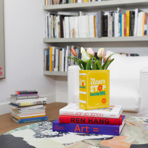 Balvi Vase Book aus Keramik, gelb