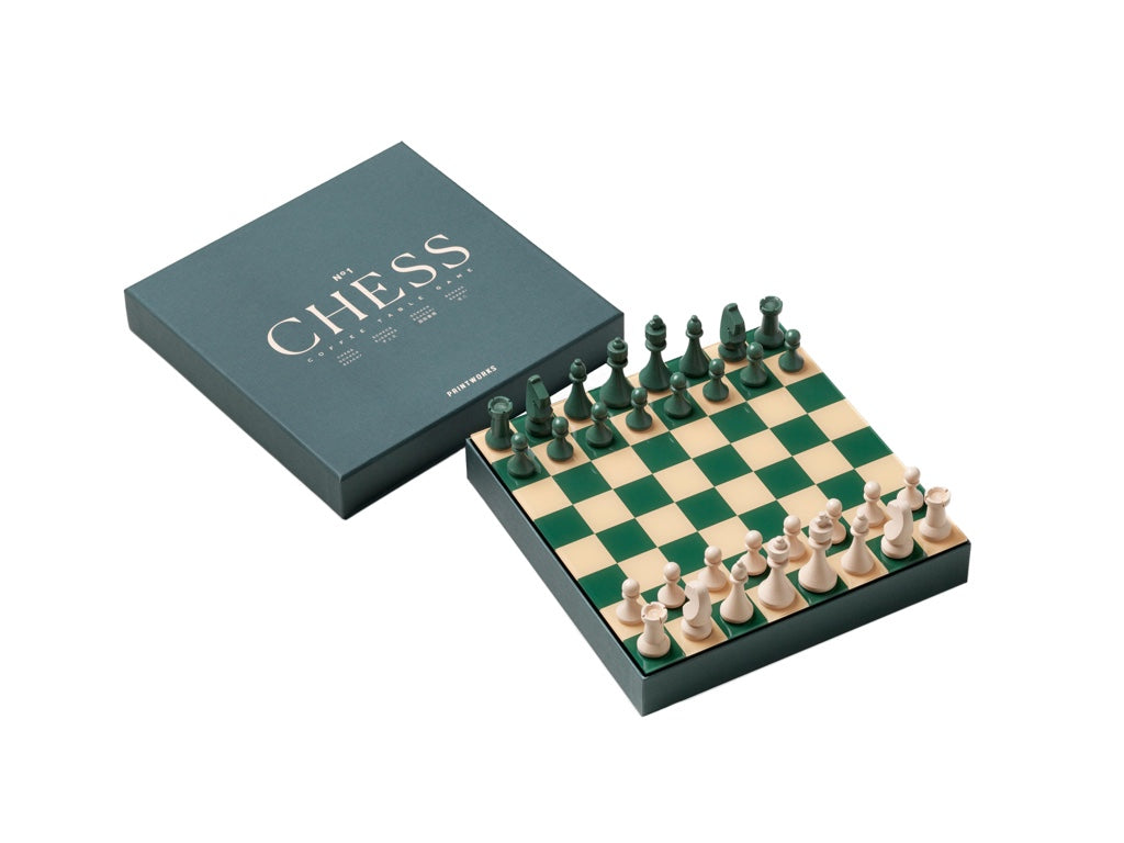 Printworks Spel Classic - Schaakspel Groen vrijstaand