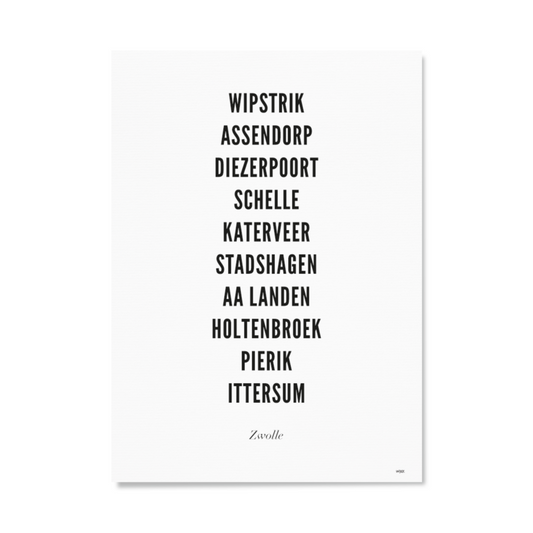 Wijck Zwolle Stad Typo 50 x 70