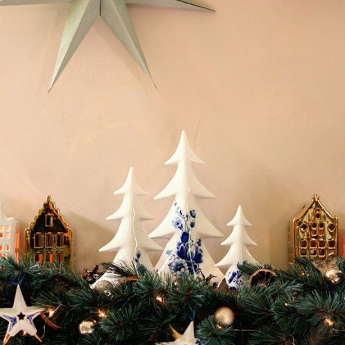 Heinen Delfts Blauw kerstboom medium 21,5 cm