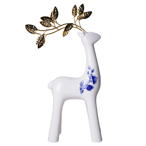 Heinen Delfs Blauw Rendier groot goud 31 cm