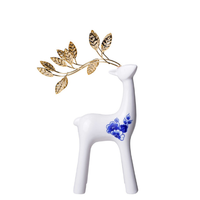 Heinen Delfs Blauw Rendier klein goud 26 cm