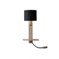 it's about RoMi Wandlamp Florence+leeslamp zand/kap 1815 zwart