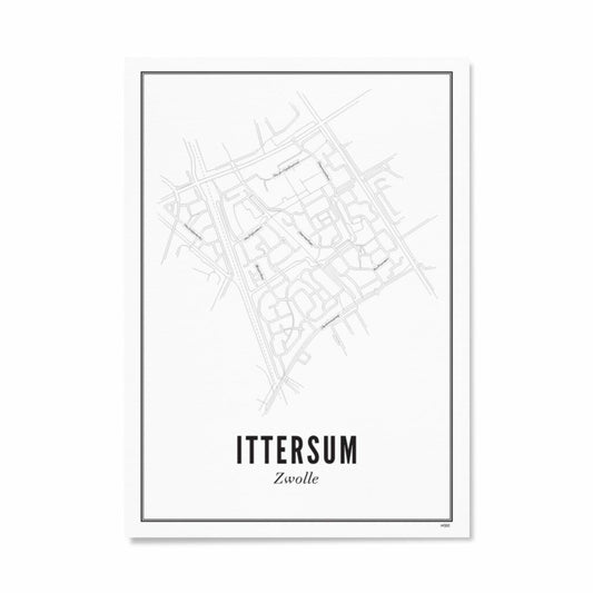 Wijck Zwolle Ittersum poster A3 30 x 40 cm