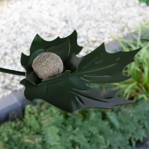 Heeej Leaf Me vogelvoederschaal groen wandmontage