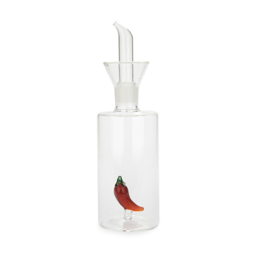 Balvi olijfolie fles 350 ml glas met glazen Chili peper