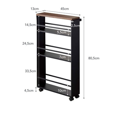 Yamazaki Slim Trolley mit Griff - Tower - schwarz