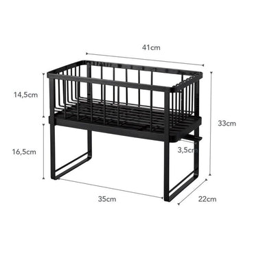 Yamazaki Abtropfgestell 2 Ebenen - Turm - Schwarz