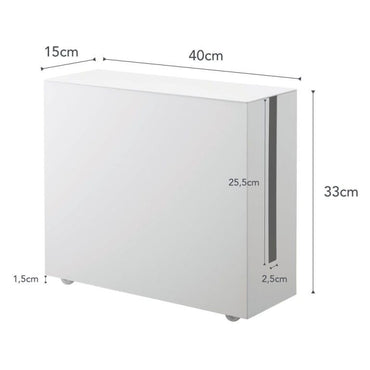 Yamazaki Kabelbox mit Rollen - Tower - Weiß