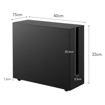 Yamazaki Kabelbox met zwenkwielen - Tower- Zwart