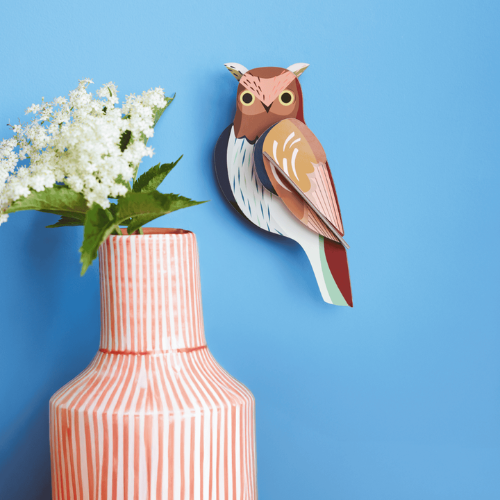 Studio Roof wanddecoratie Uil op blauwe muur