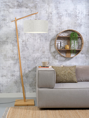 Good&Mojo Vloerlamp Andes bamboe h.176cm/kap 47x23cm eco linnen, licht