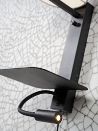 It's About Romi Wandleuchte Eisen Florence H.52cm Regal+USB+Leselampe 15000Std./Schirm 18x15cm inkl. Dimmer, d.linen