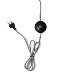 Bambus Stehleuchte 4-Bein Everest H.158cm/Schirm 60x30cm, Leinen dunkelgrau