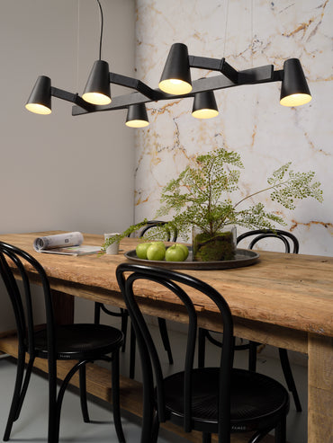 It's About Romi Hängeleuchte Eisen Biarritz 6-armig L.120xB.65cm verstellbar, schwarz