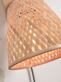 Wandleuchte Java Bambus Natur Durchmesser 10x10cm/Schirm 15x17cm. nass.