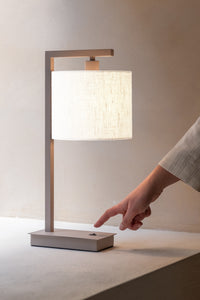 it's about RoMi Tafellamp Boston zand/kap 1815 wit