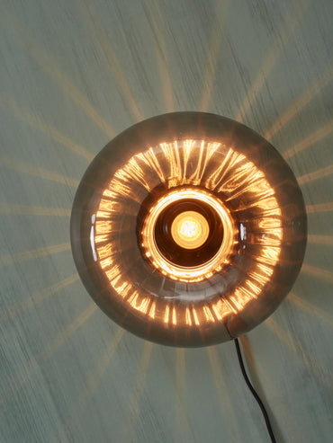 It's About Romi Wandlamp glas Brussels rond dia.27x14cm, antraciet