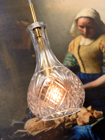 It's About Romi Hängelampe Glas Brussels dia.14xh.30cm transparent/gold, Tropfen