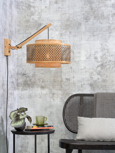 Good&amp;Mojo Wandleuchte Bhutan Bambus natur/Schirm 50x30cm b/natur, S