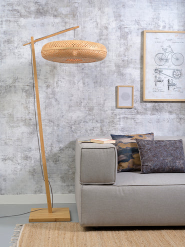 Good&amp;Mojo Stehleuchte Palawan Bambus natur H.176cm/Schirm 60x15cm natur