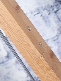 Good&amp;Mojo Stehleuchte Java Bambus nat. H.176cm/Haube Durchmesser 50xH.22cm. s/w.