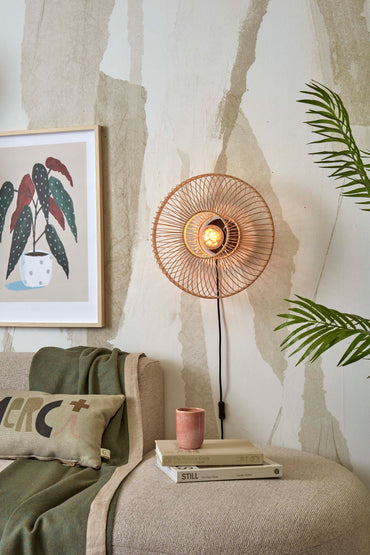 Good&amp;Mojo Wandleuchte Hokkaido Bambus H.25xDm.38cm. natürlich