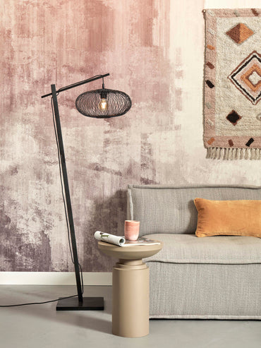 Stehleuchte Cango S Bambus schwarz. H.150cm/Haube Durchmesser 40x20cm. o. D.