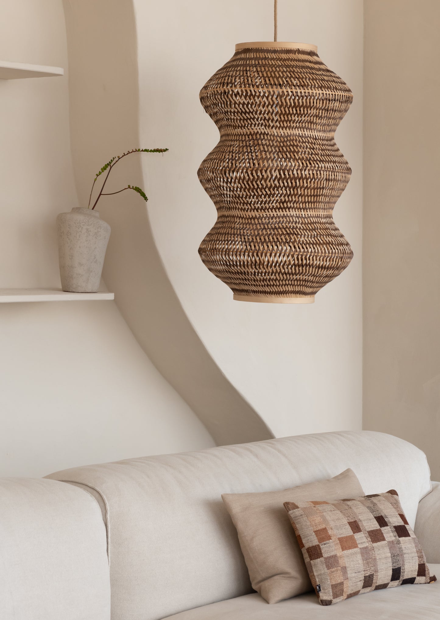 Good&Mojo Hanglamp Barbados bamboe/3-bol ø40xh.67cm naturel/bruin, XL