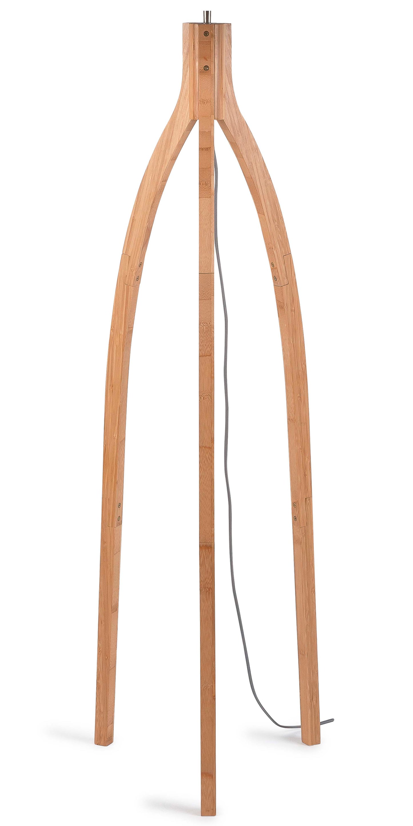 Good&amp;Mojo Java floor lamp, 3 legs, natural bamboo, height 150cm/shade diameter 50x22cm, black/natural.