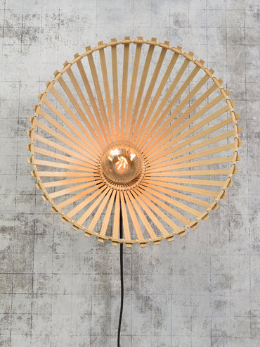 Wandleuchte Bromo Bambus asymm. Ø40x11cm natur, S