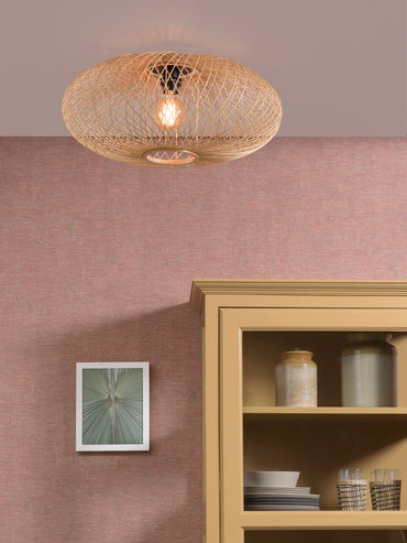 Ceiling lamp Cango bamboo ellipse dia.60x25cm natural