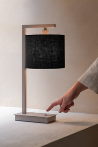 it's about RoMi Tafellamp Boston zand/kap 1815 zwart