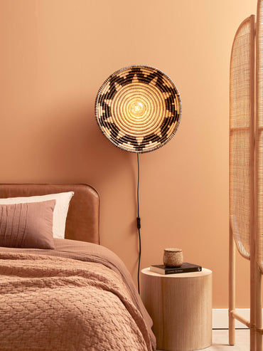 Good&Mojo Wandlamp Andros dia. 45cm, zw/nat.