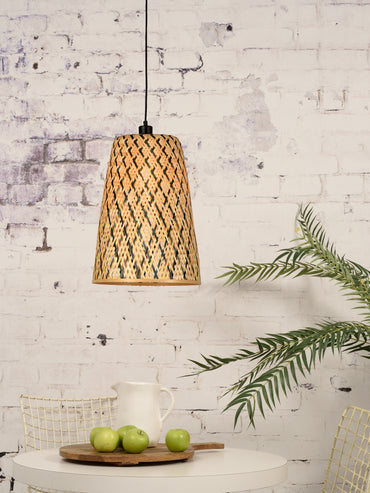 Good&amp;Mojo Hängelampe Kalimantan Bambus/konisch Dm.34xH.48cm, S
